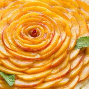 Fresh Peach Crostata with Vanilla Custaard