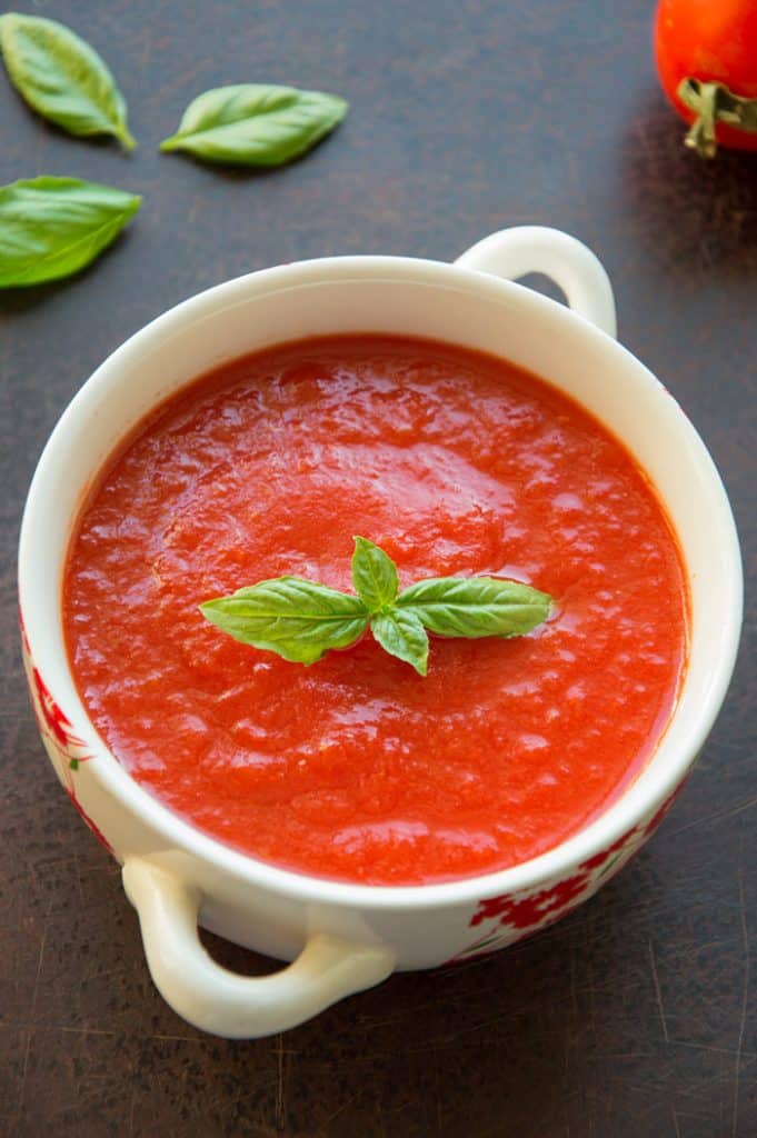 Tomato Passata with Fresh Basil Italian Recipe Book