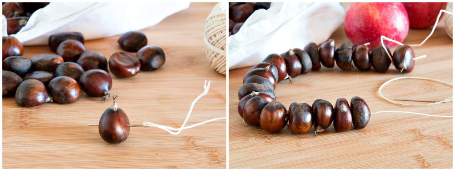 How to Make Italian "Halloween" Chestnut Necklace - Step 1