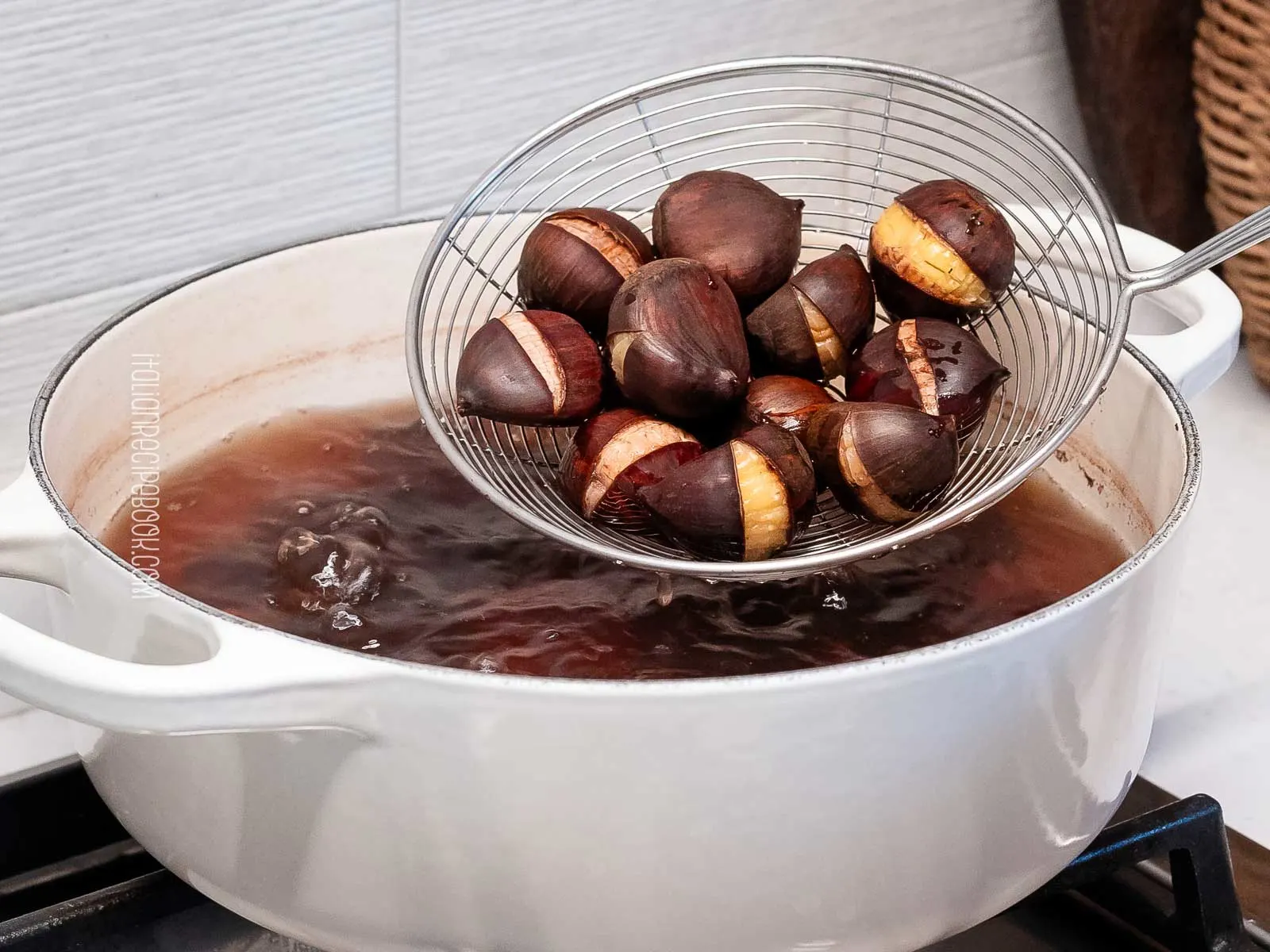 How To Boil Chestnuts Myths Facts The Best Technique Italian   Drain Chestnuts .webp