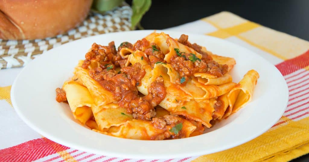 Pappardelle Bolognese {Pappardelle Alla Bolognese} - Italian Recipe Book