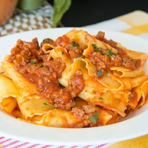 Pappardelle Bolognese {Pappardelle Alla Bolognese} - Italian Recipe Book