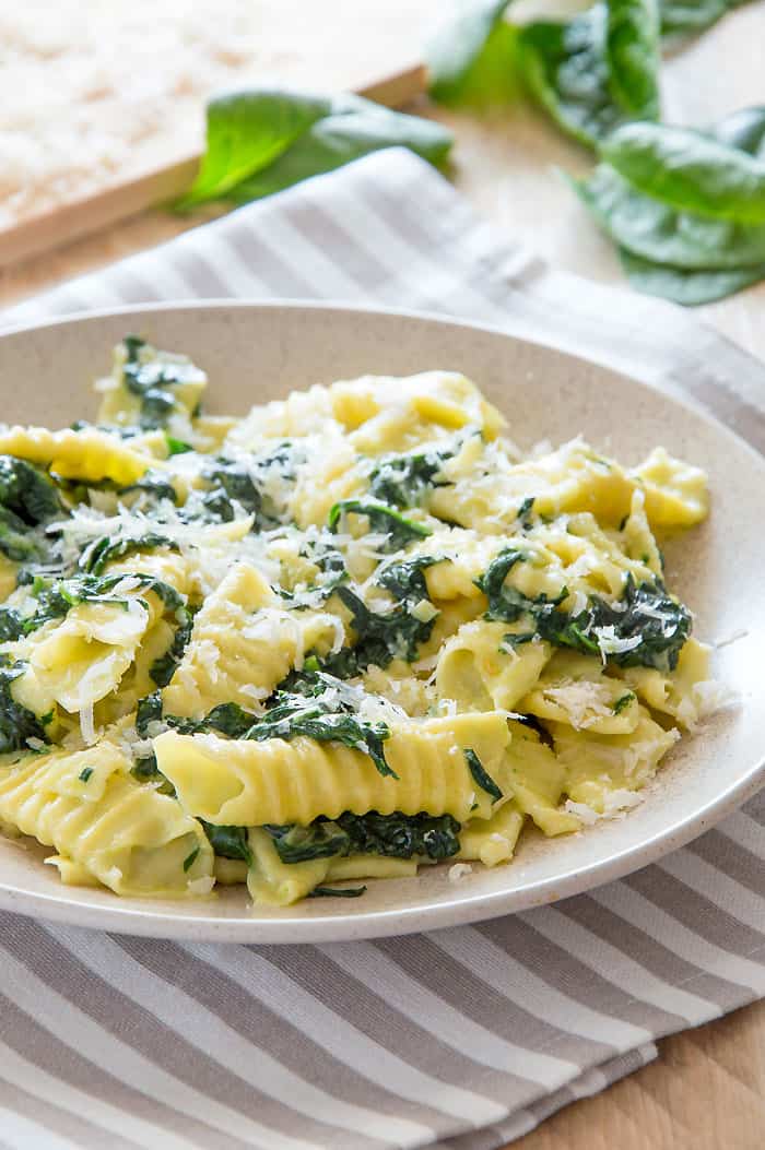 Garganelli With Creamy Spinach Sauce : Italian Recipe Book