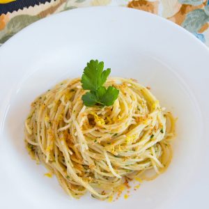 Lemon Capellini with Bottarga Sauce {ONLY 10 MIN, SUPER YUM}