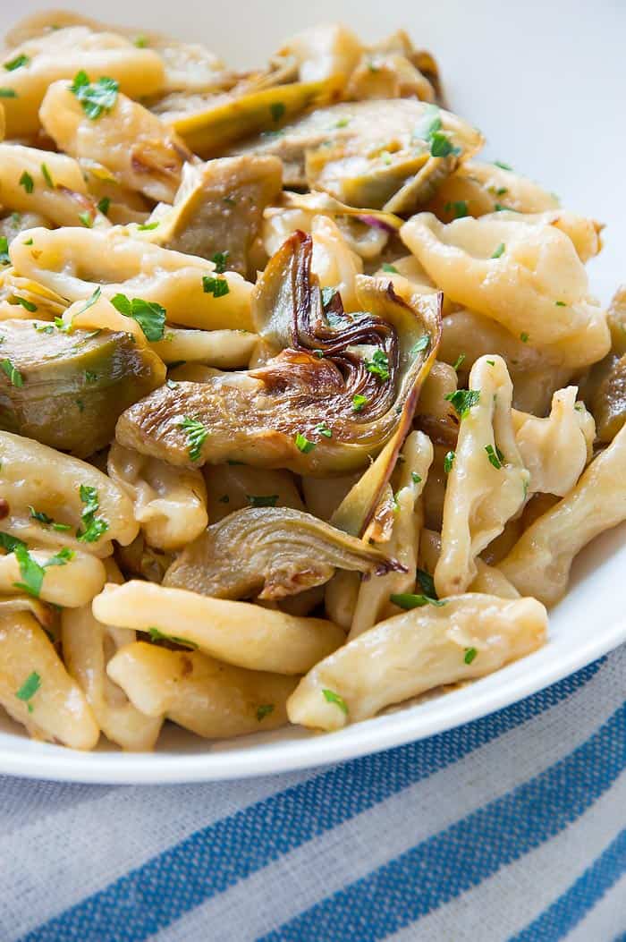 Cavatelli Pasta with Artichokes {SUPER YUM}