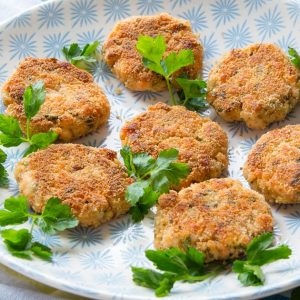 Salmon Patties with Avocado Dipping Sauce