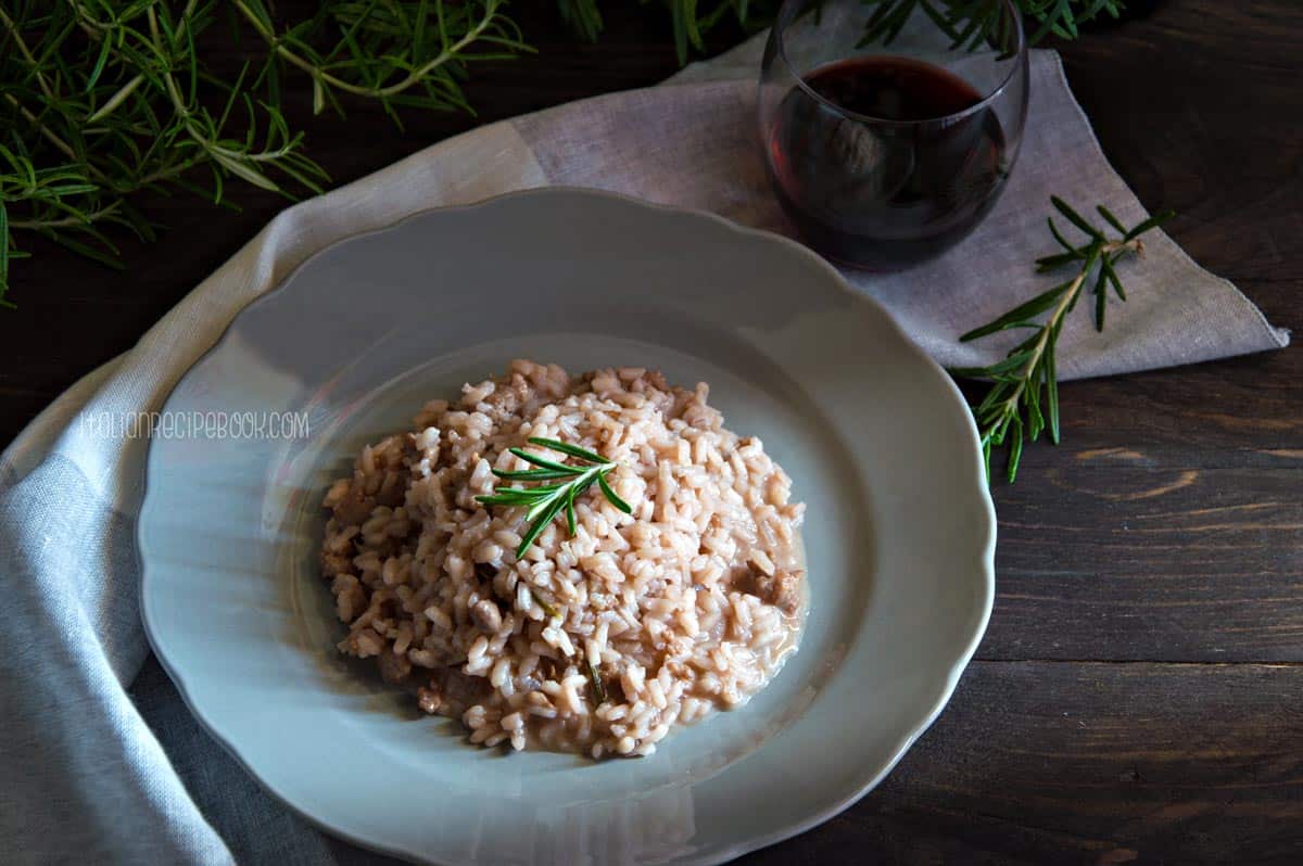 Red Wine Risotto With Italian Sausage & Rosemary - Italian Book