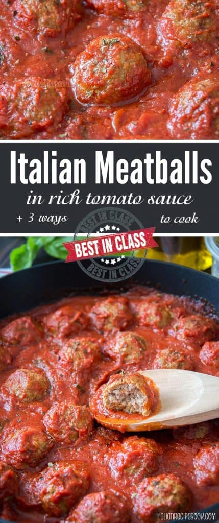 italian meatballs collage