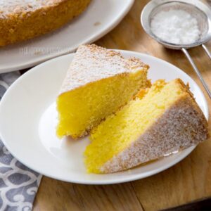 Two slices of Paradise cake on a white plate.