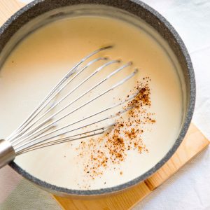 bechamel sauce in a pot