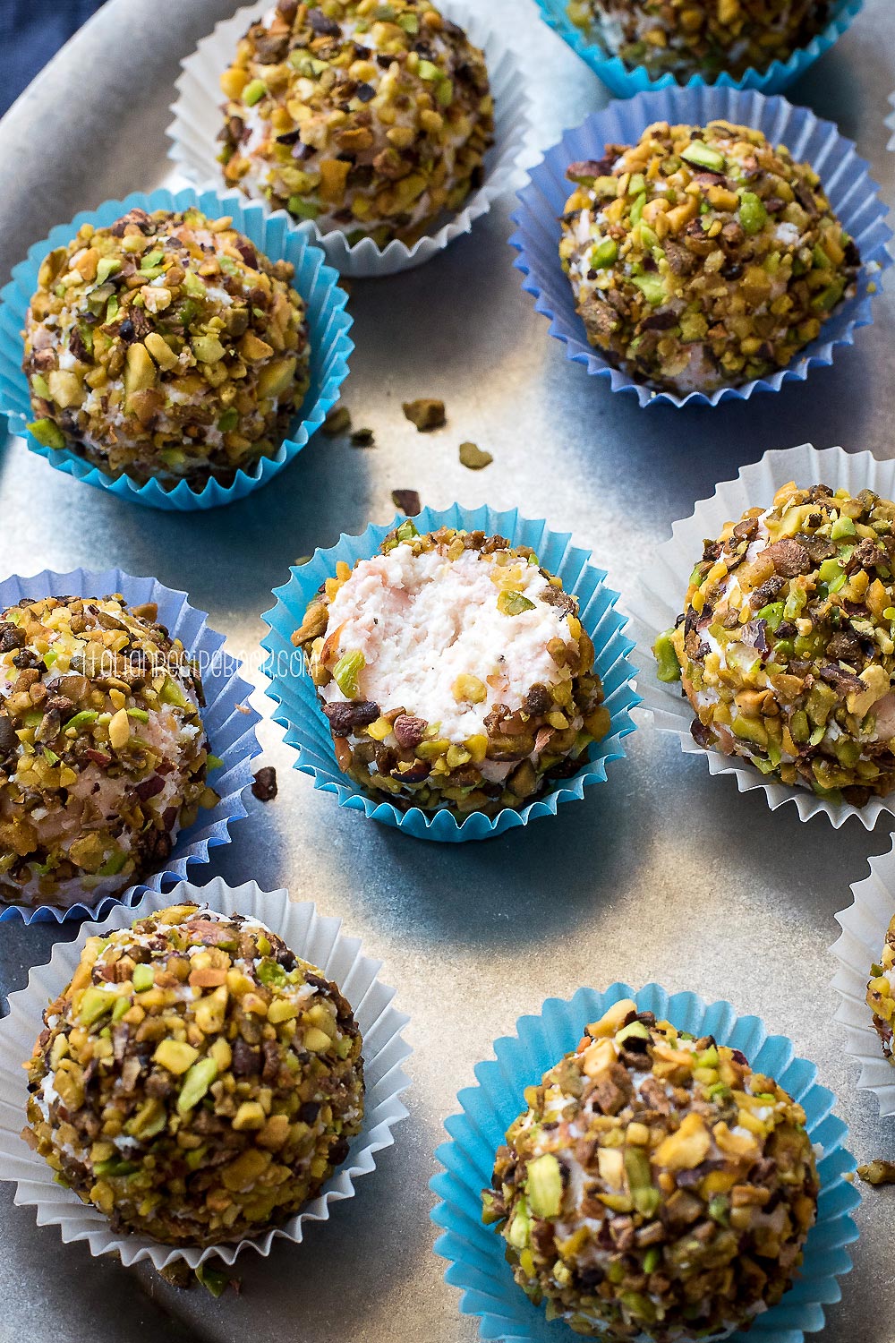 ricotta cheese balls in mini cupcake liners