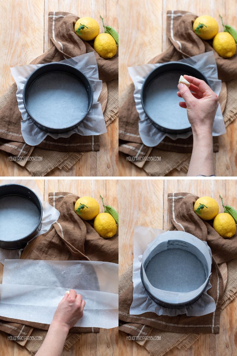 how to line springform pan with a parchment paper