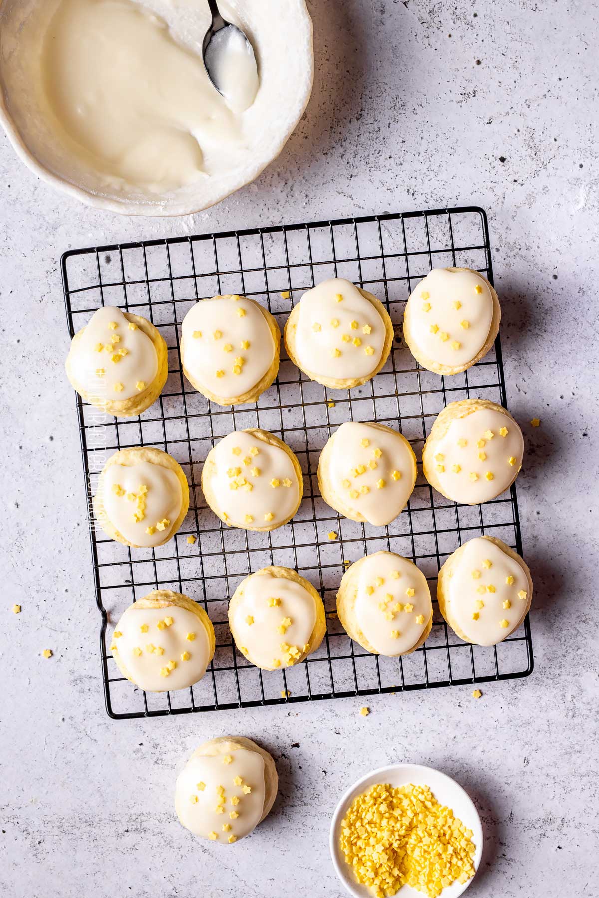 glazing and decorating the cookies