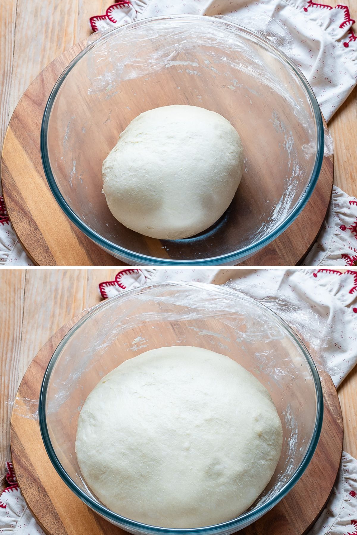 pucce dough before and after rising