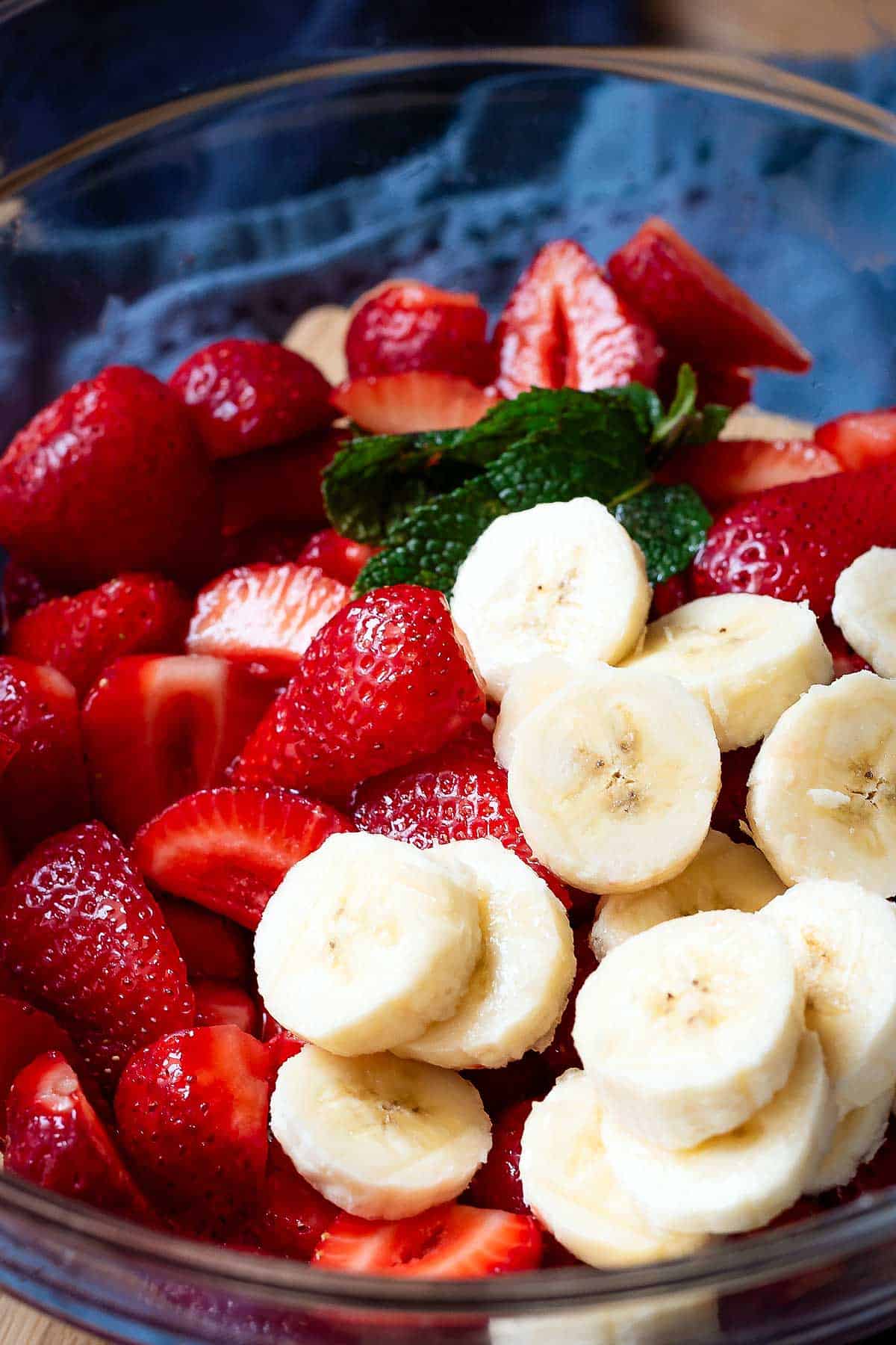 Macerated Strawberries with banana.