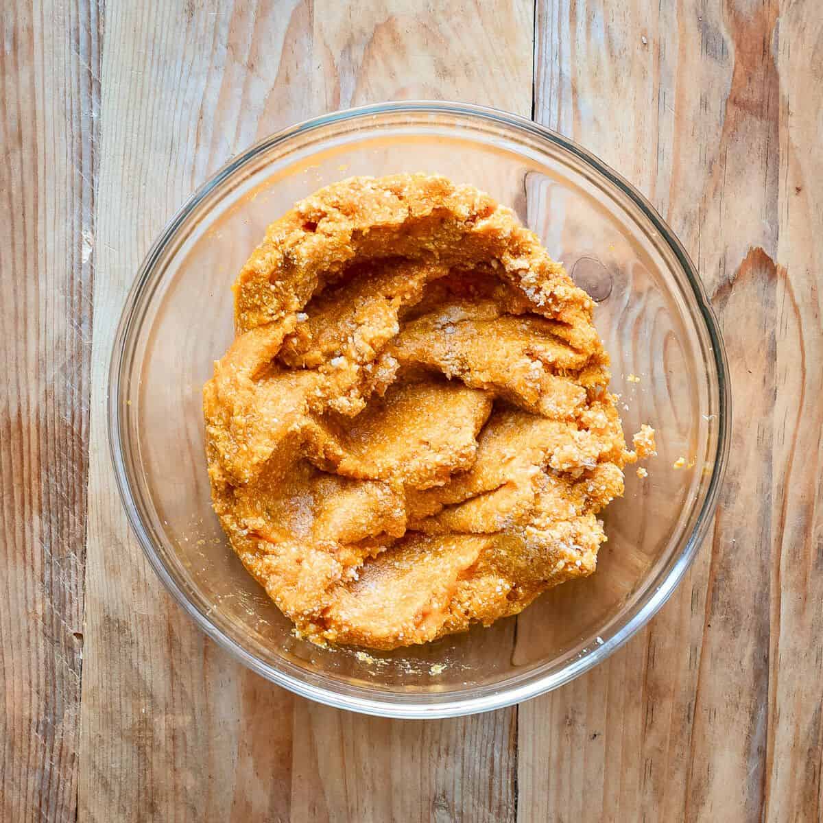 Cappellacci filling mixed in a bowl.